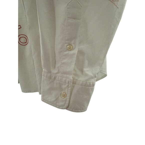 Ralph Lauren Polo‎ Embroidered Shirt Mens XL White Graffiti Collared Cotton - Picture 6 of 13